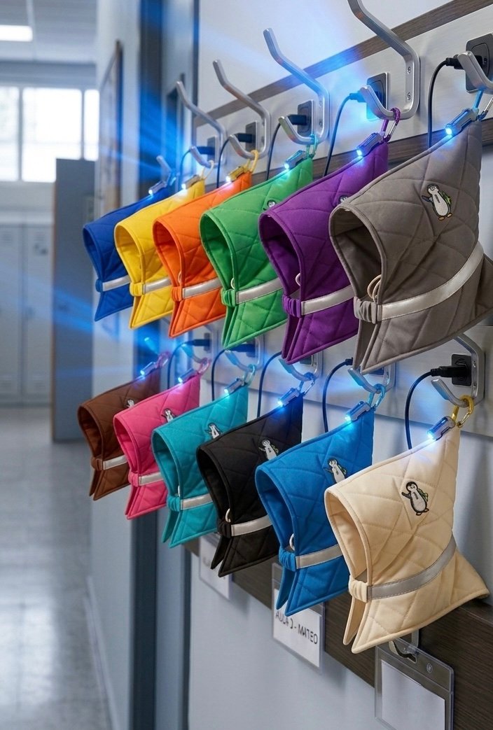 Kapuchones KRUX colgados y cargando